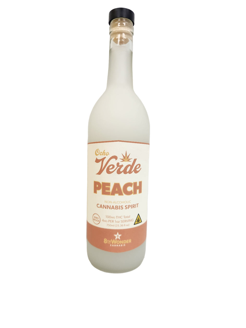 Ocho Verde Peach - Hemp Derived THC Cannabis Spirit (750mL)