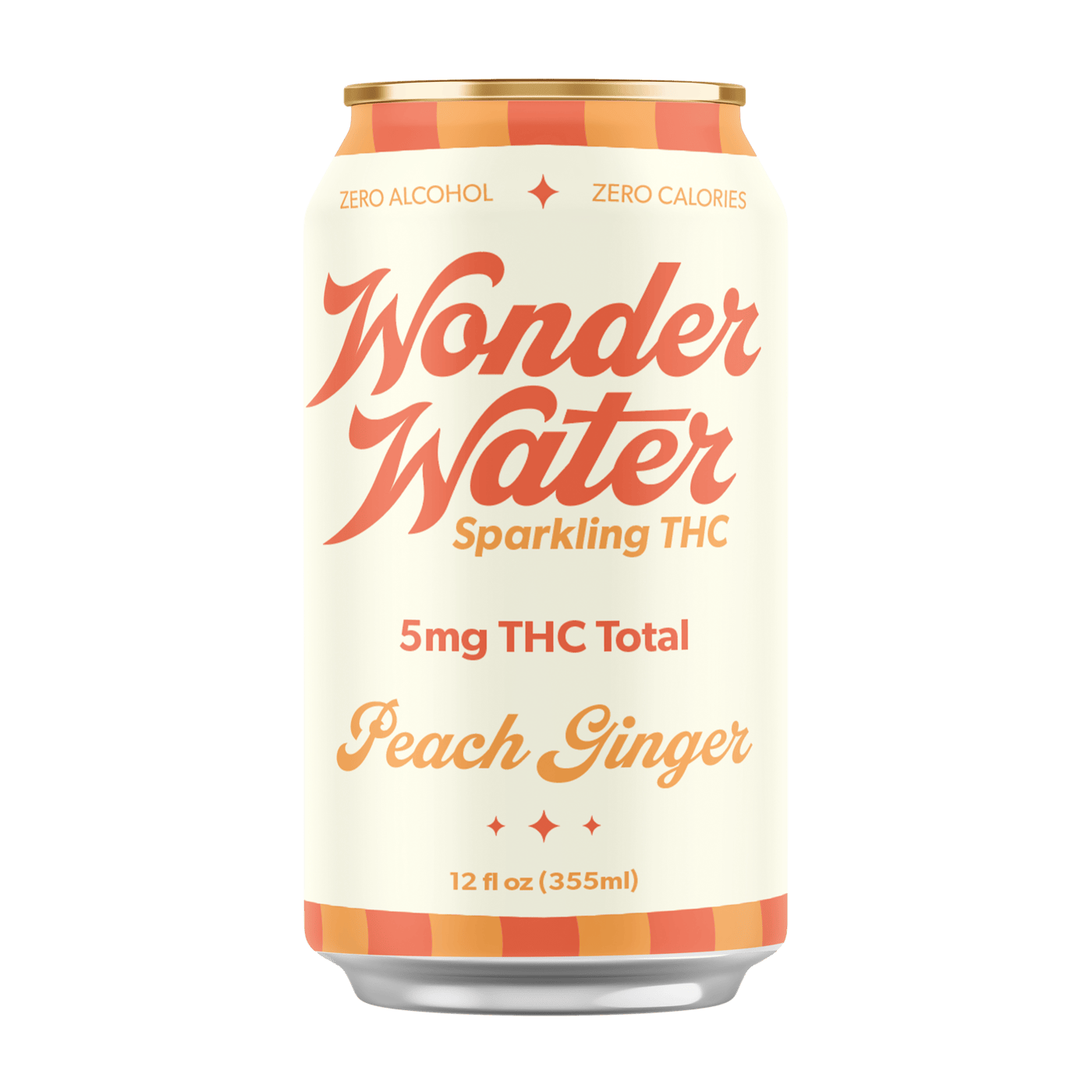 Wonder Water Peach Ginger THC Seltzer - 5mg Can (4-pack)