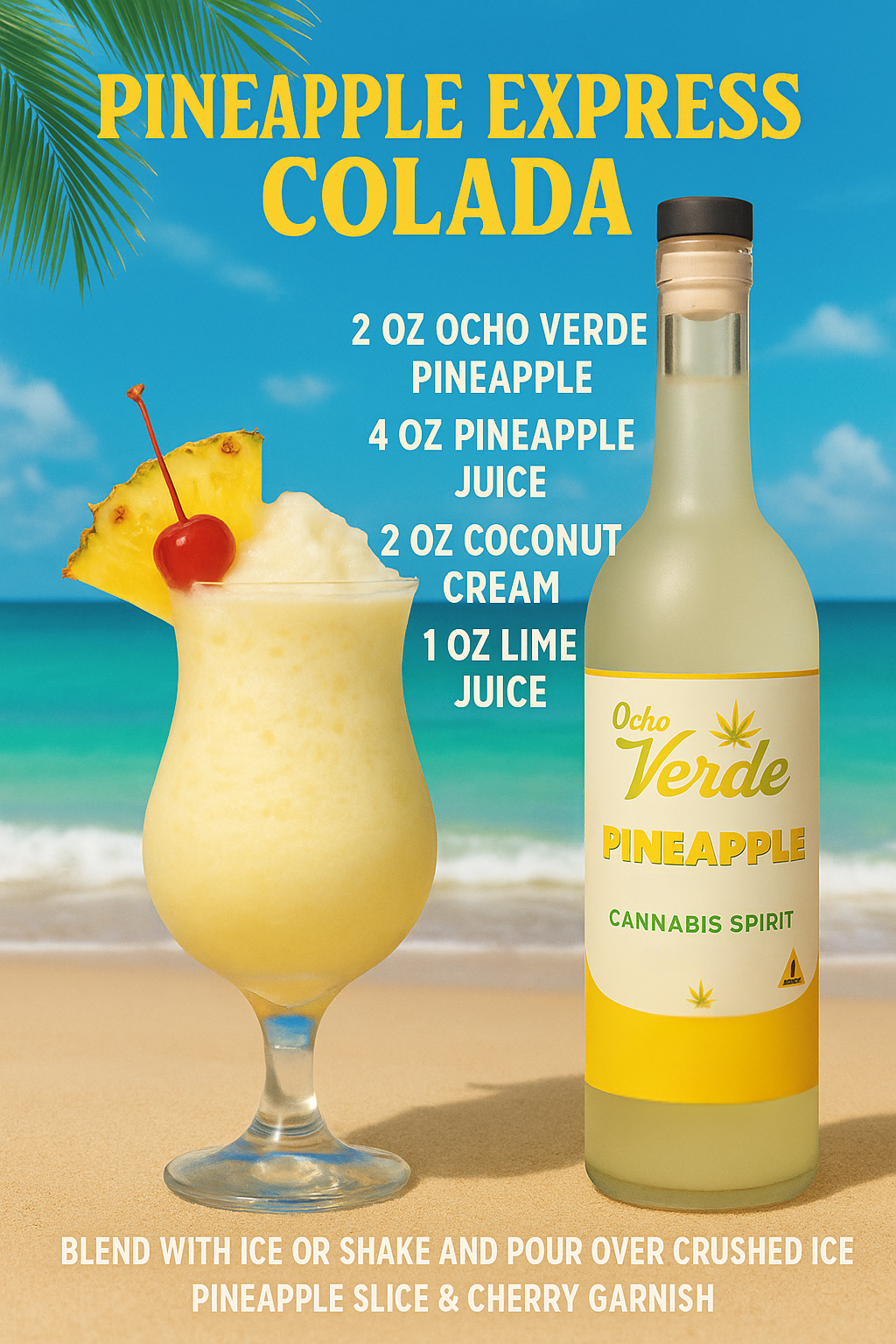 Ocho Verde Pineapple – Hemp-Derived THC Cannabis Spirit (750mL)