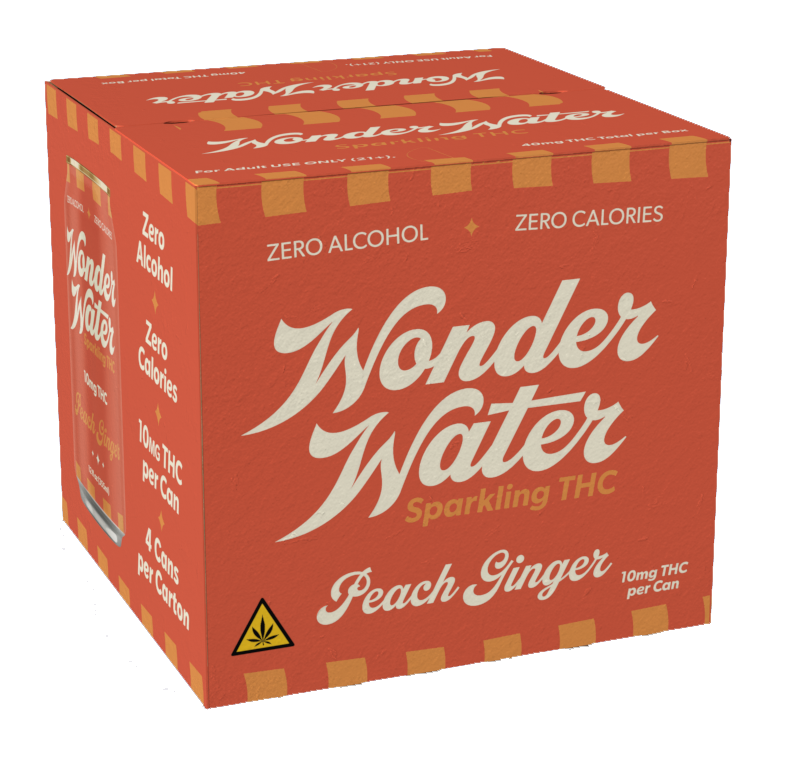 Wonder Water Peach Ginger THC Seltzer - 10mg Can (4-pack)
