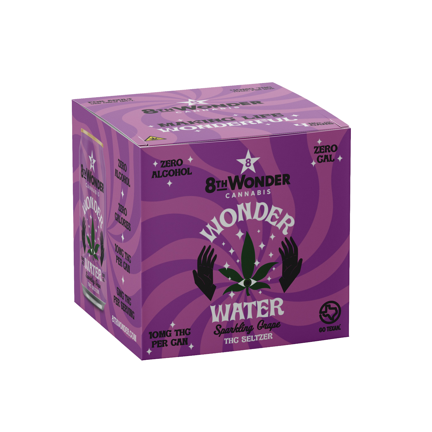 Wonder Water Grape Seltzer - 10mg Can (4-Pack)