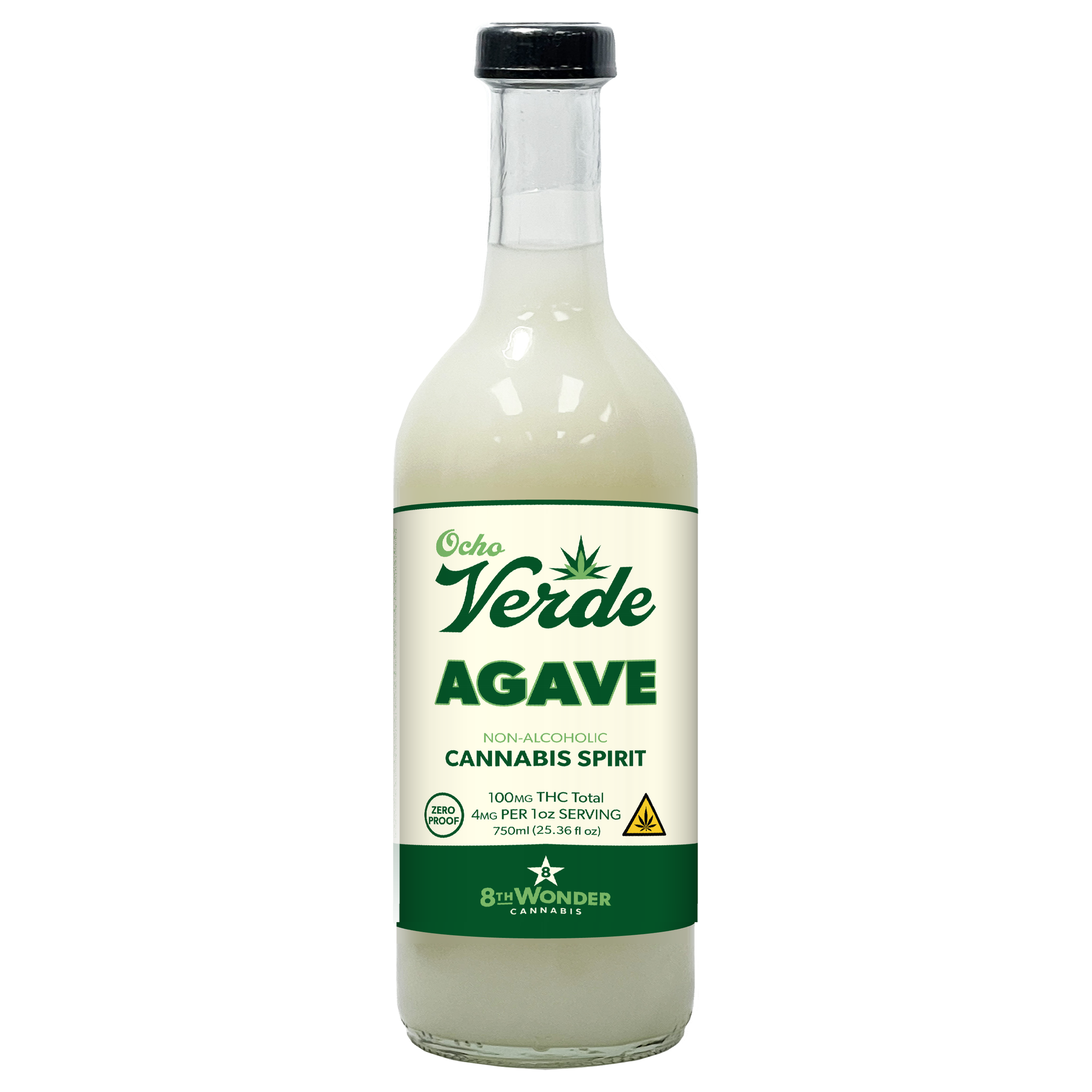 Ocho Verde Agave - Hemp Derived THC Cannabis Spirit (750mL)